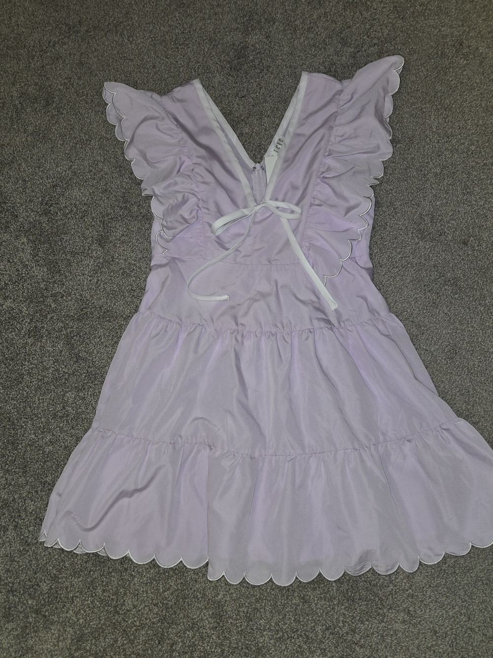 TCEC Lavender Ruffle Tiered Mini Dress with Bow